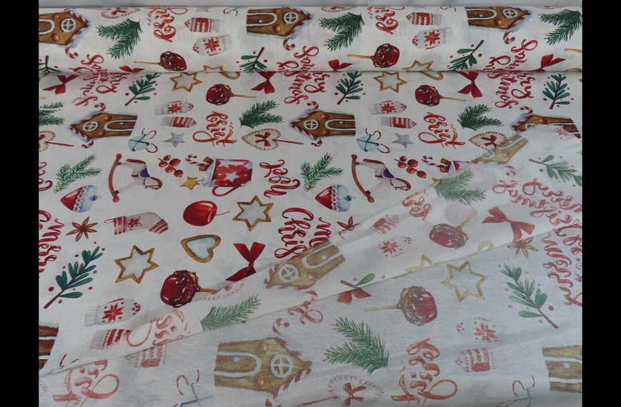 Loneta Christmas Designs Cotton Polyester Multi-Colored-280cm