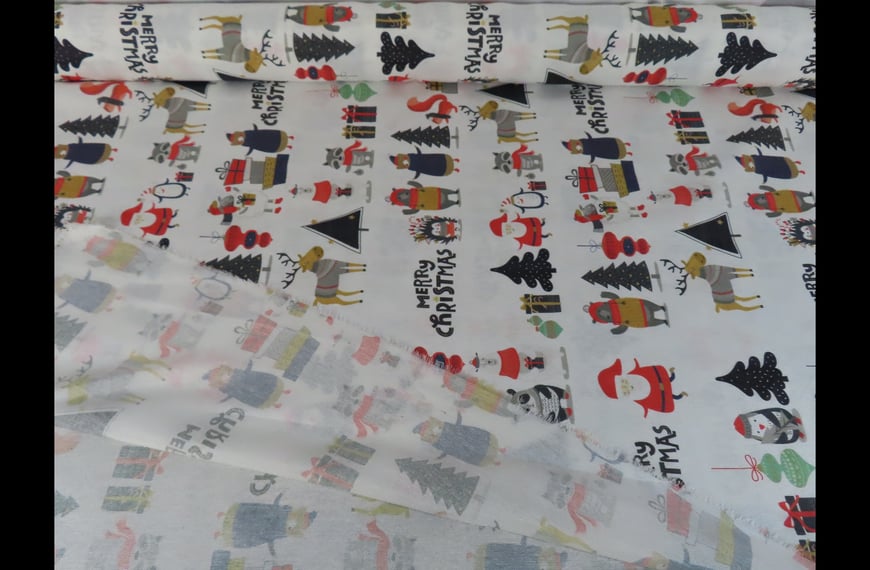Loneta Christmas Designs Cotton Polyester Multi-Colored-280cm