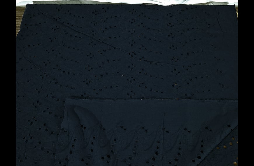 Embroidery with Leaves & Holes Cotton Single-Colored - 140cm
