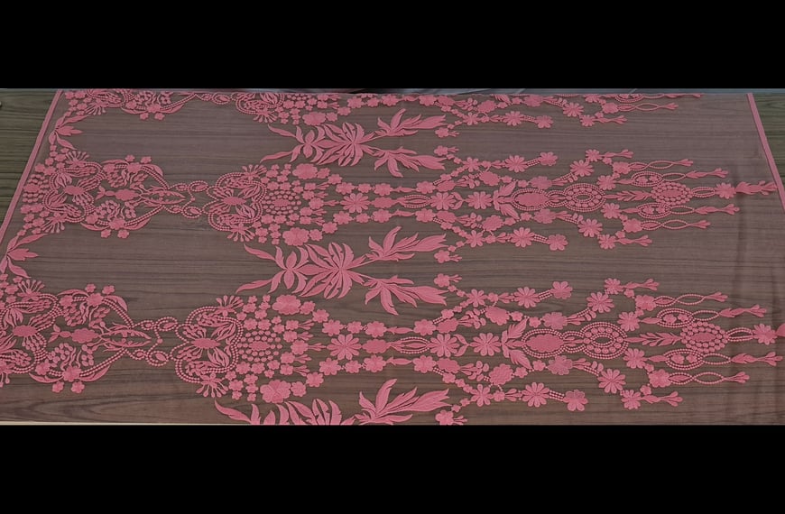 Lace with Big Designs Polyester Single-Colored - 130cm