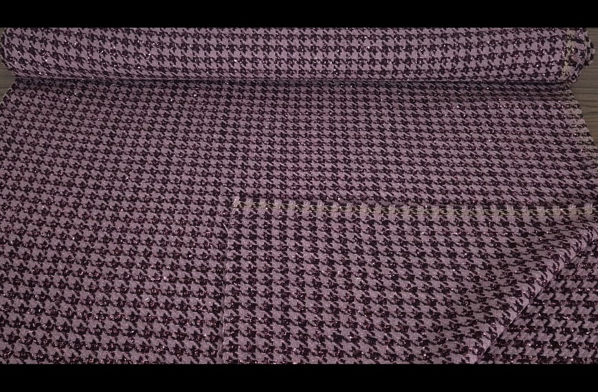 Boucle with Pie De Poule & Lurex Polyester Wool Multi-Colored - 150cm