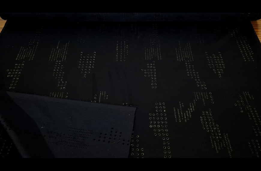 Suede with Holes Polyester Elastane Solid Color - 150cm