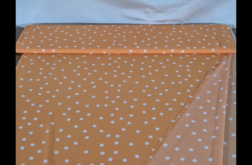 Georgette with Medium White Polka Dots Polyester Multi-Colored - 150cm
