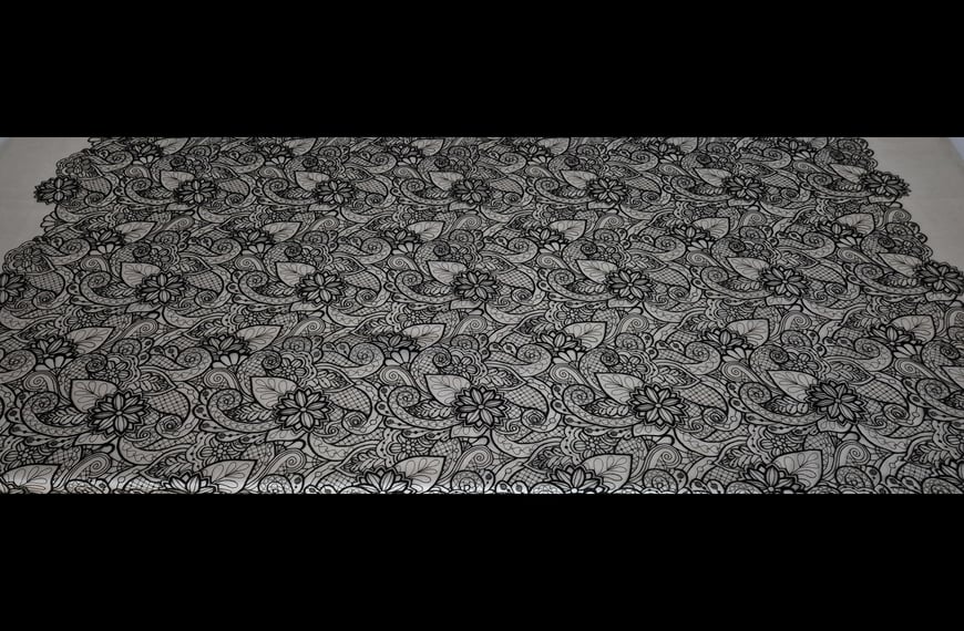 Mesh Tulle Corded with Paislies Polyester Polyester Single-Colored - 150cm