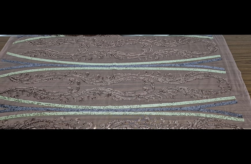 Mesh Tulle with Sequin in Branches & Stripes Polyster 2-Colored-150cm