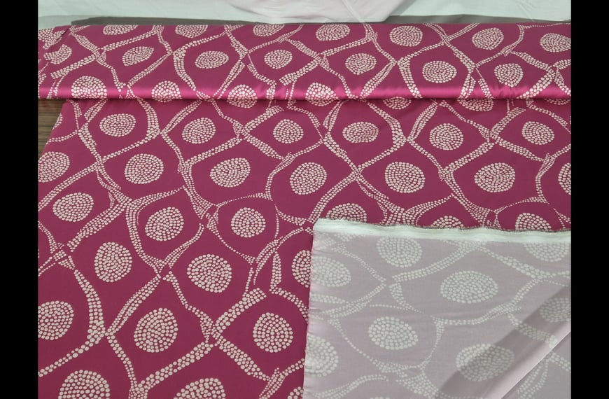 Satin with Ecru Designs Polyester Elast Multi-Colored - 150cm