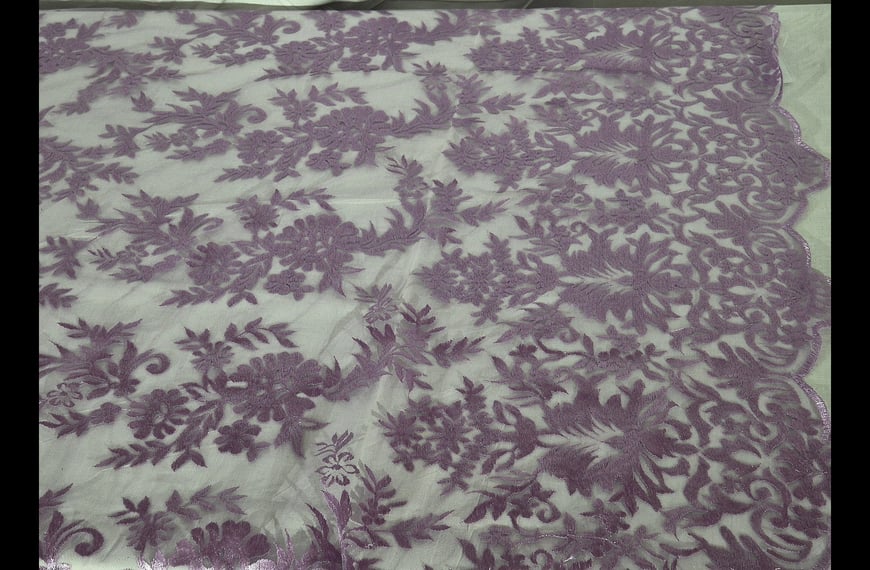 Lace with Branches Polyester Single-Colored - 140cm