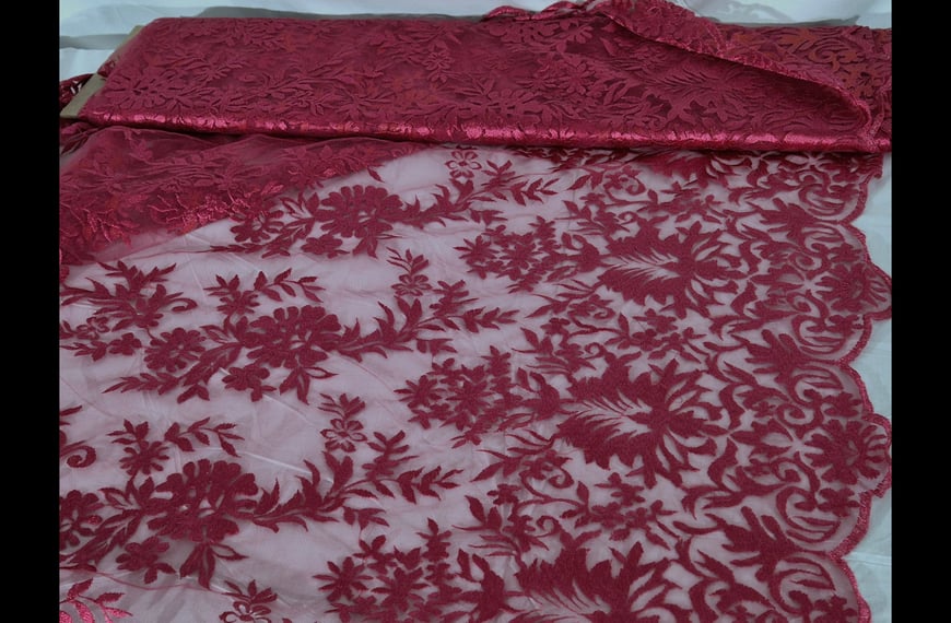 Lace with Branches Polyester Single-Colored - 150cm