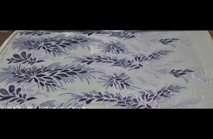 Mesh Tulle with Purple Twig Polyester 2-Colored-150cm Mesh Tulle with Purple Twig Polyester 2-Colored-150cm