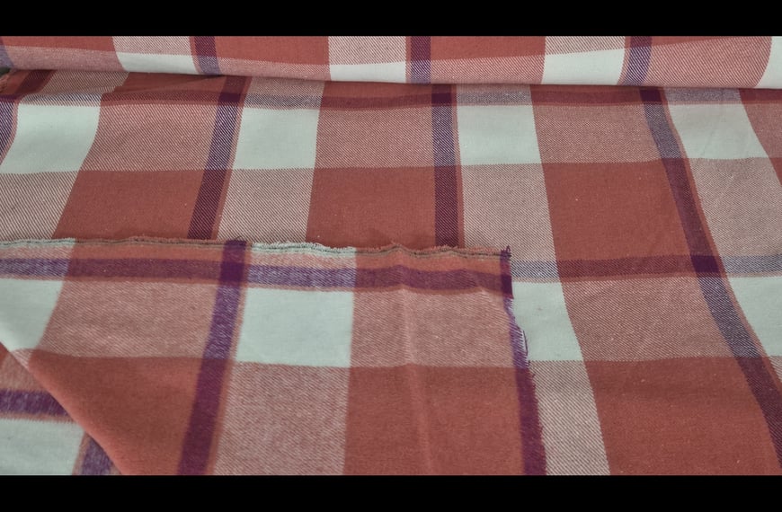 Flannel with Big Checkers Polyester Multi-Colored - 150cm