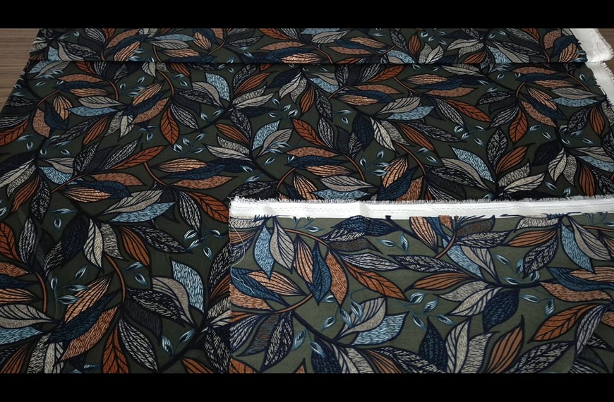 Moroccan with Leaves Polyester Multi-Colored - 150cm