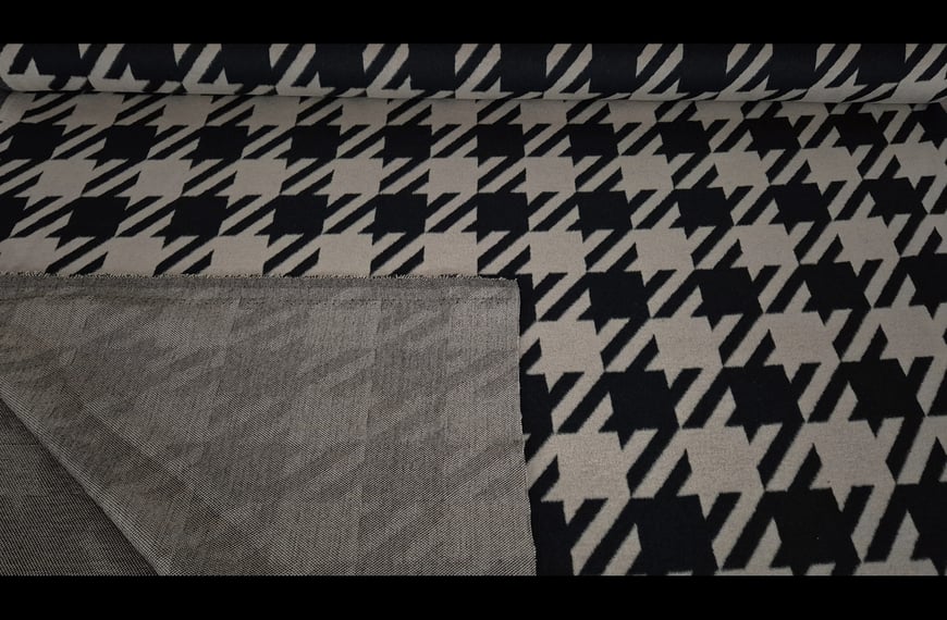 Coat with Pie De Poule Polyester Acetat Multi-Colored - 150cm