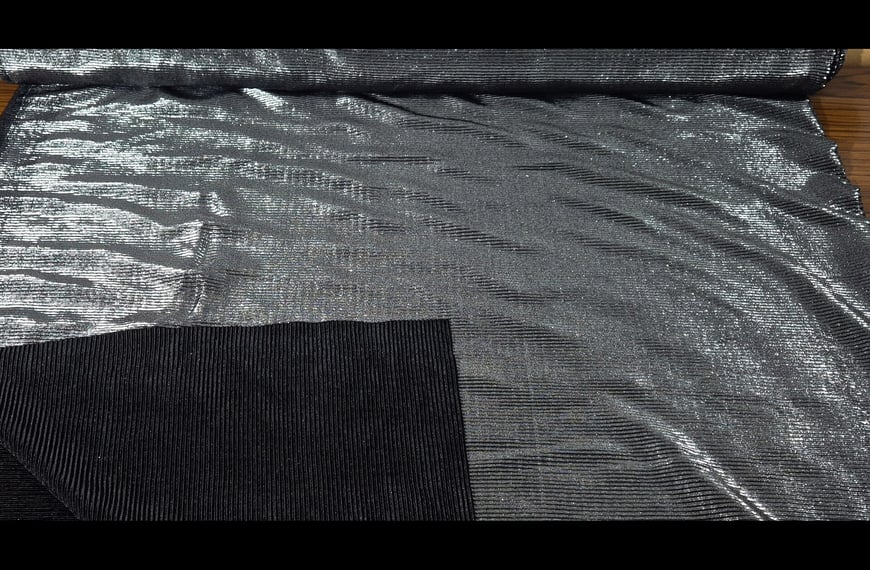 Jersey with Silver Pleated Polyester Single-Colored - 150cm