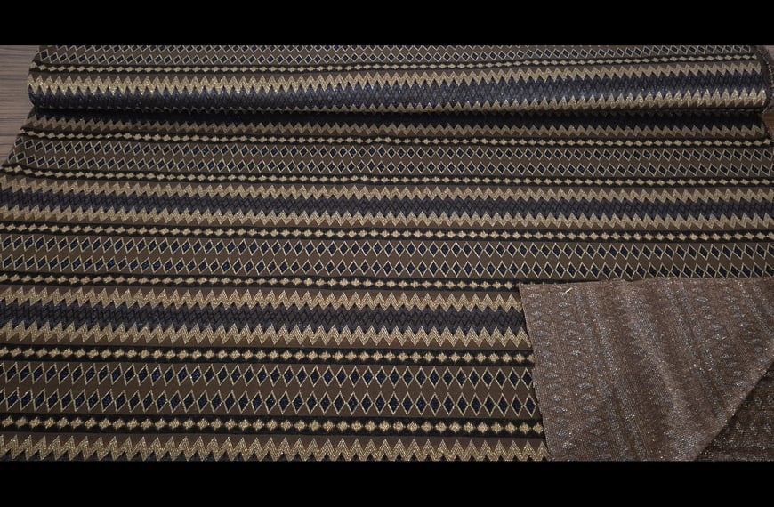 Punto with Golden Rhombuses Polyester Elast Multi-Colored - 150cm