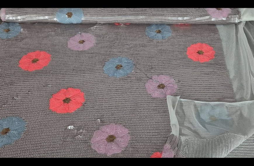 Sequin Daisies Polyester Multi-Colored-150cm