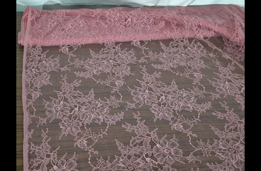 Lace with Bouquets Polyester Single-Colored-150cm Lace with Bouquets Polyester Single-Colored-150cm