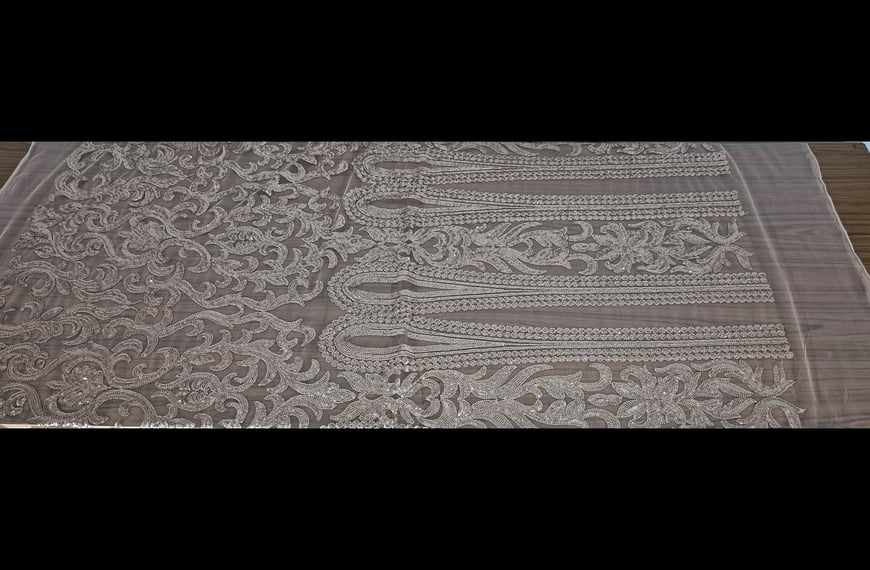 Lace with Sequin Ecclesiastical Design Polyester Single-Colored-150cm