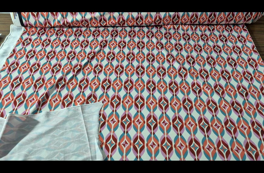 Jersey with Colorful Designs Polyester Elast Multi-Colored - 150cm