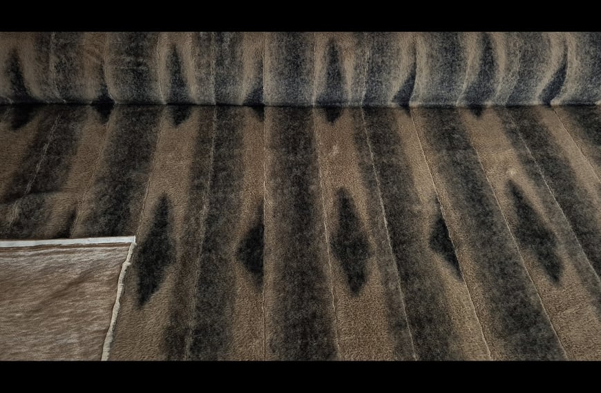 Fur with Black Water Patterns Polyester Multi-Colored - 150cm