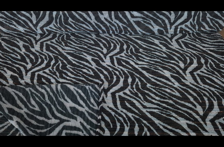 Pleated Zebra Metallic Polyester Multi-Colored - 150cm