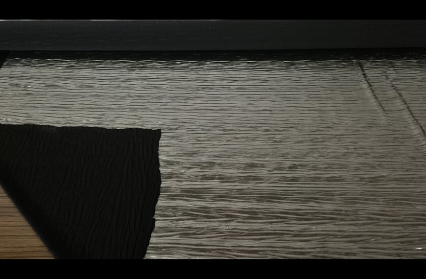 Pleated with Golden Foil Polyester Single-Colored - 150cm