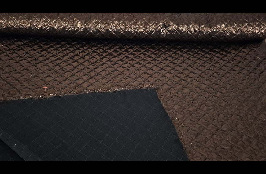 Brocade Bronze Metallic Quilted Polyester Multi-Colored - 150cm
