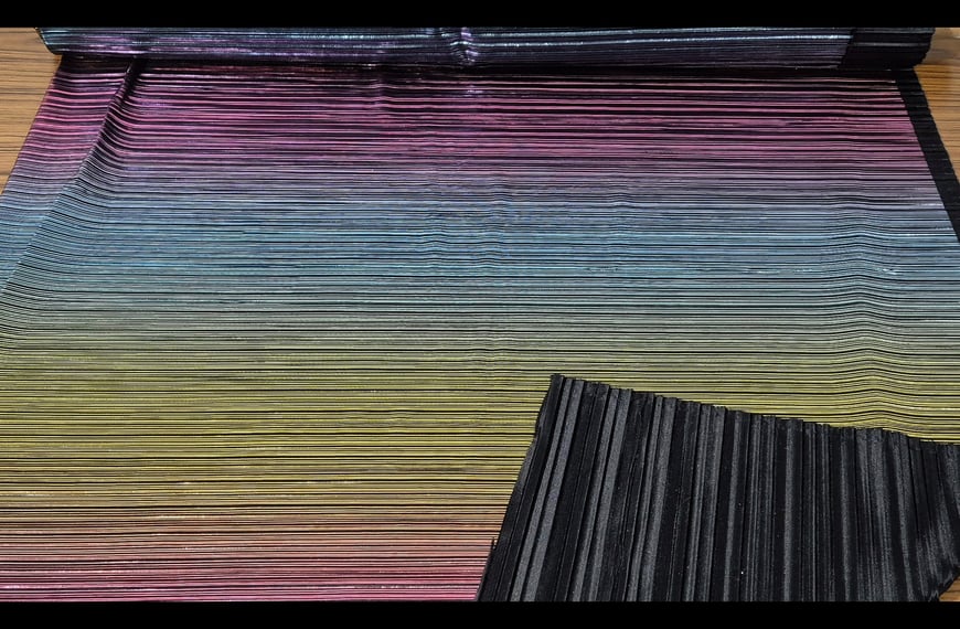 Pleated Degrade Metallic Polyester Single-Colored - 150cm