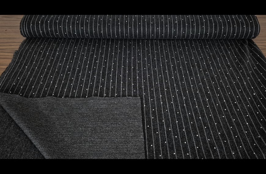 Knit with Stripes & Strass Polyester Multi-Colored - 150cm