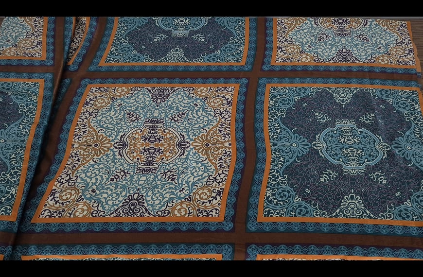 Satin with Designs like Handkerchief Polyester Multi-Colored - 150cm