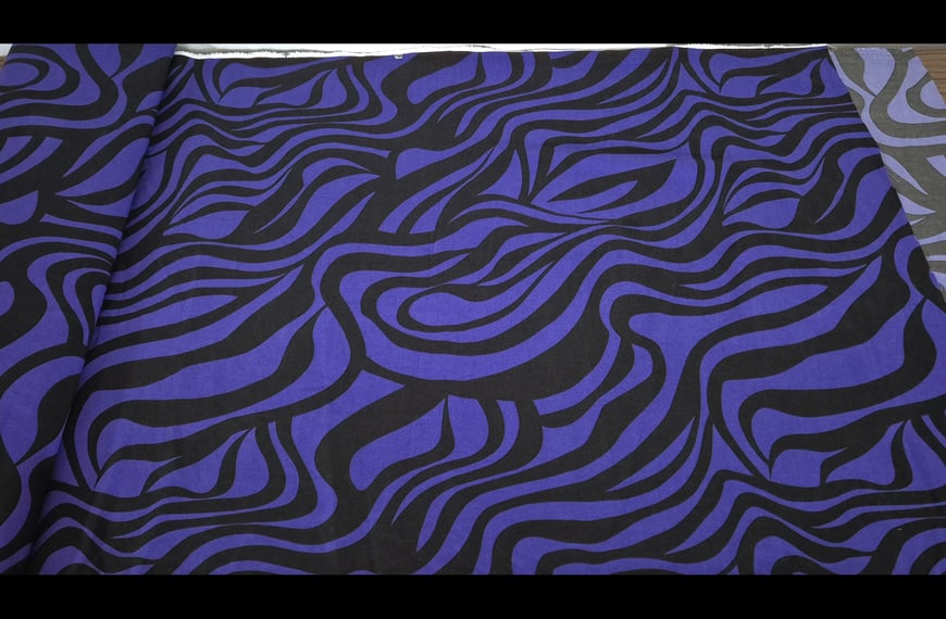 Moroccan with Black Waves Polyester Multi-Colored - 150cm