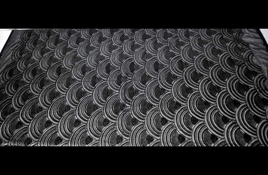 Tulle with Half Circle Pattern & Sequin Polyester Single-Colored - 120cm