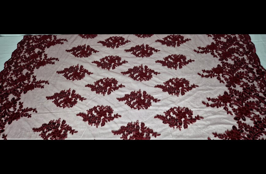 Lace with Sequin & Finish Polyester Single-Colored - 130cm