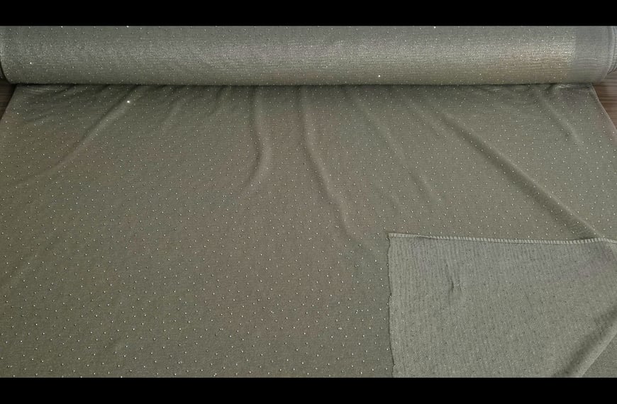 Jersey with Strass Polyester Single-Colored - 150cm