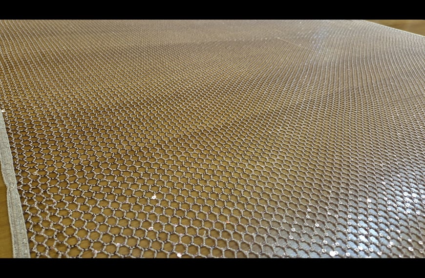 Mesh Tulle with Sequin Polyester Single-Colored-150cm