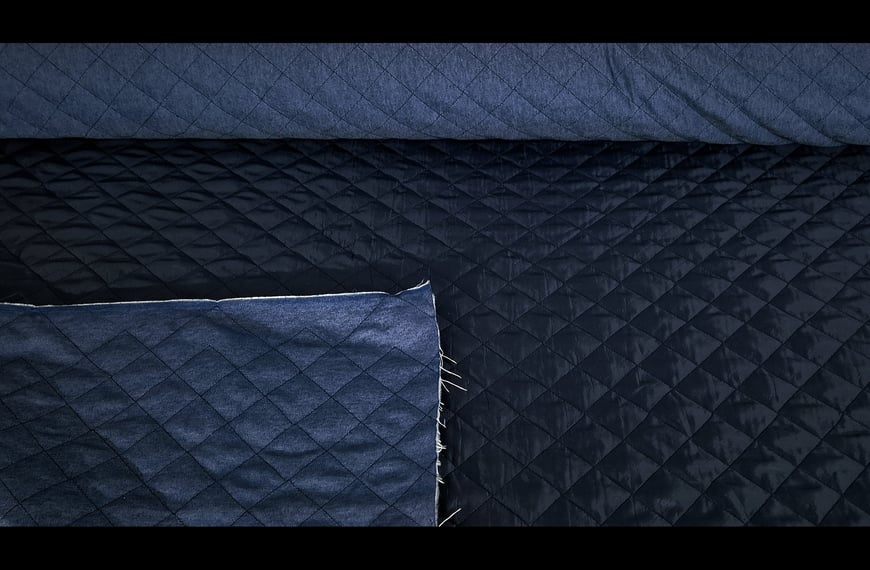 Denim Quilted 2-Sided Cotton Polyester Single-Colored - 150cm