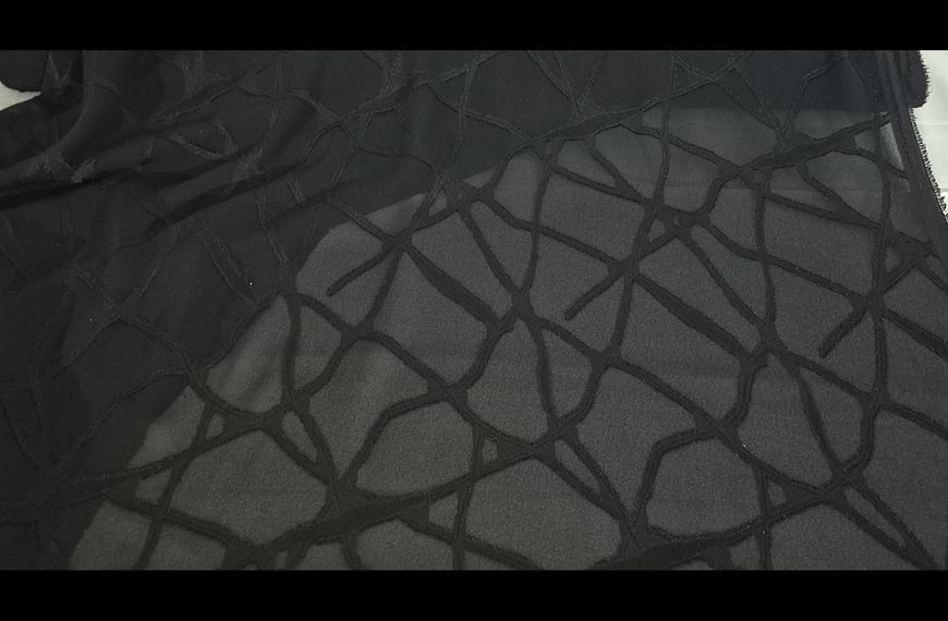 Georgette with Embossed Lines Polyester Multi-Colored - 150cm