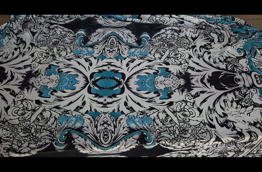 Muslin with Black/White Design like Hearts Polyester Multi-Colored - 150cm