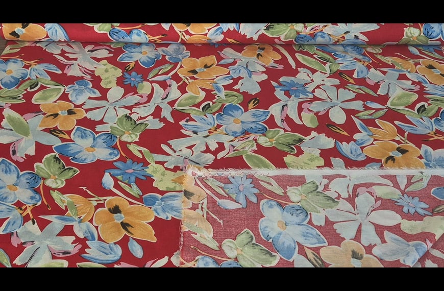 Like Viscose with Flowers Acetat Multi-Colored - 140cm