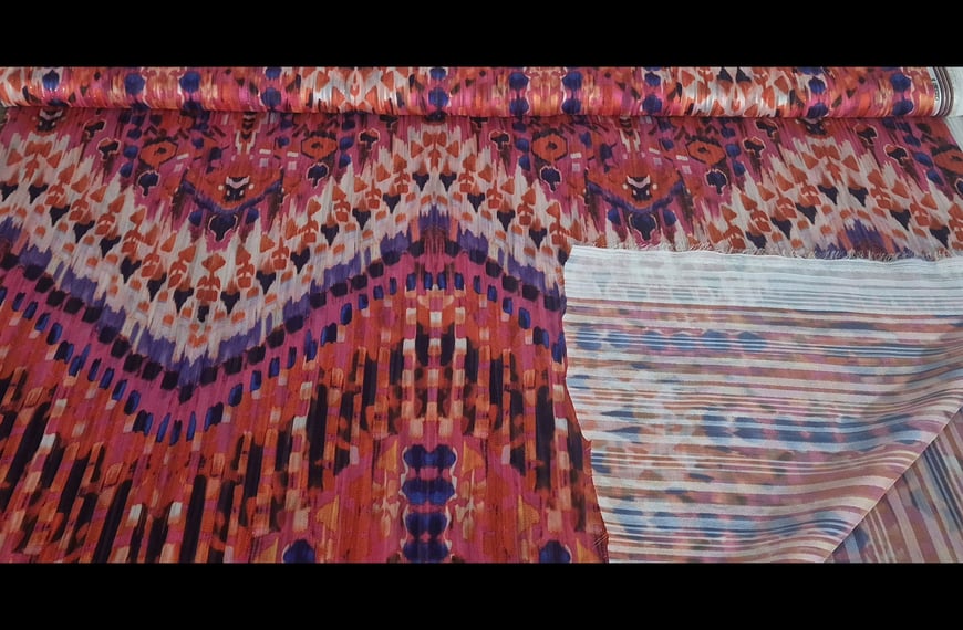 Muslin with Water-Like Patterns Polyester Multi-Colored - 150cm