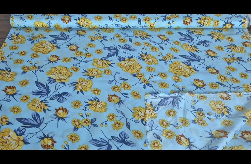 Like Viscose with Yellow Flowers Acetat Multi-Colored - 150cm