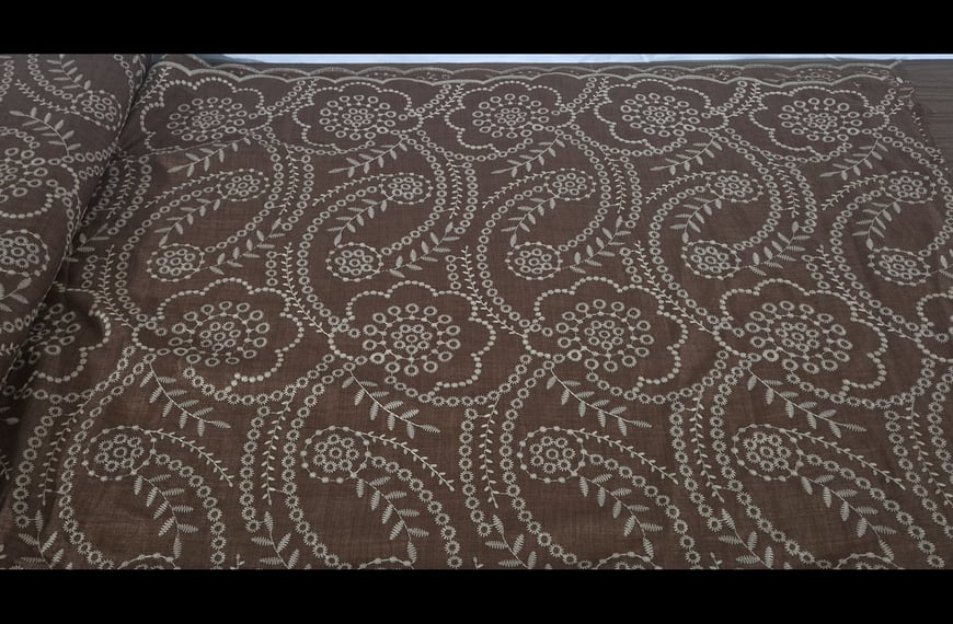 Linen with Knitted Designs Single-Colored - 130cm
