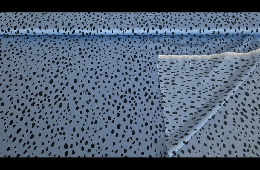 Satin with Black Dots 100% Polyester Multi-Colored - 150cm