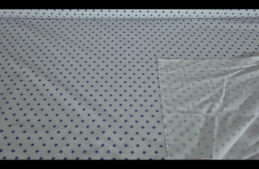 Popplin with Blue Stars for Kids Cotton Multi-Colored - 300cm
