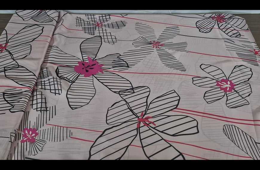 Satin with Big Flowers 100% Polyester Multi-Colored - 150cm