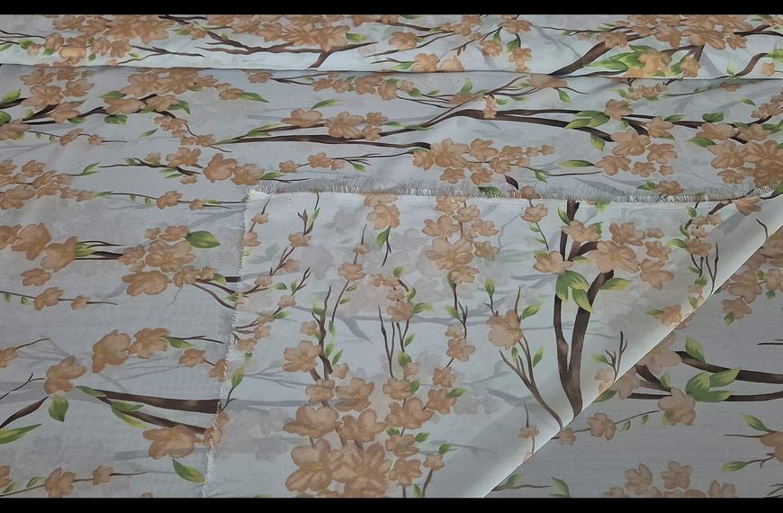 Georgette with Almond Trees Polyester Multi-Colored - 150cm