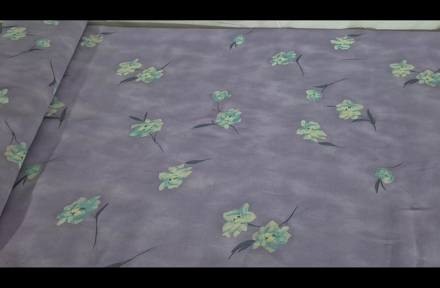 Georgette with Small Flowers Polyester Multi-Colored - 150cm