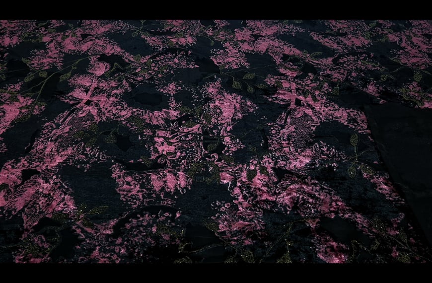 Devore with Flowers Polyester Viscose Multi-Colored - 140cm