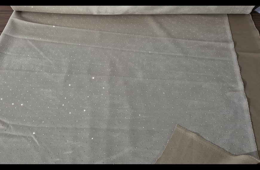 Suede Stras Polyester Elast Single-Colored - 150cm