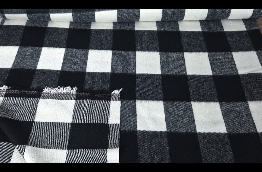 Flannel with Checkers Polyester Cotton Multi-Colored - 150cm