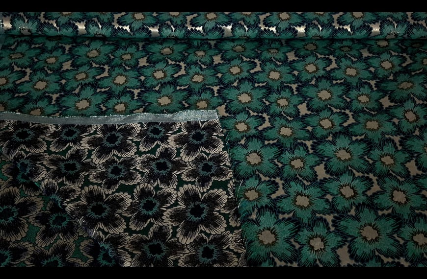 Brocade with Daisies Polyester Multi-Colored - 150cm